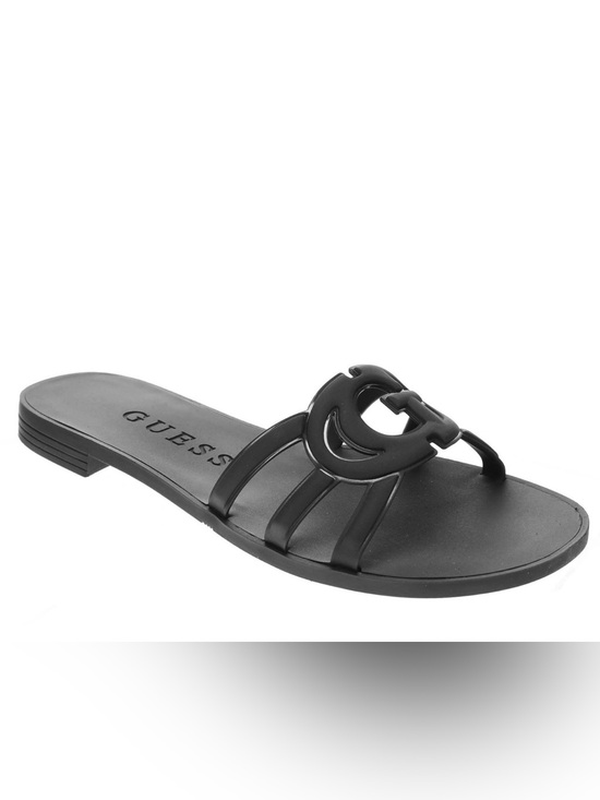 Guess Shoes - GUESS Women's Black Slide Sandal with Logo Accent size 8M